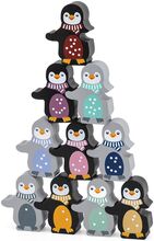 Penguin Bricks With Numbers. Toys Puzzles And Games Games Active Games Multi/mønstret Magni Toys*Betinget Tilbud