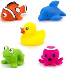 Mix Bath Animals, Duck, Frog, Fish, Dolphin, Octopus W. Light Toys Bath & Water Toys Bath Toys Multi/patterned Magni Toys