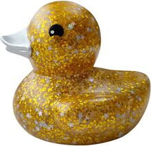Bath Animal, Gold Duck With Glitter 8 Cm. Toys Bath & Water Toys Bath Toys Gold Magni Toys