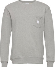 Square Pocket Sweatshirt Sweat-shirt Genser Grå Makia*Betinget Tilbud