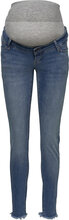 Mlmendez Slim Frayed 7/8 Jeans Slim Jeans Blå Mamalicious*Betinget Tilbud