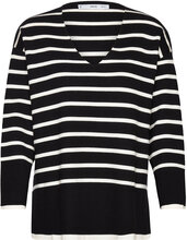 Over D Striped Sweater Tops Knitwear Jumpers Black Mango