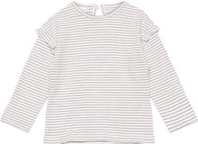 Striped Long Sleeves T-Shirt Tops T-shirts Long-sleeved T-Skjorte White Mango