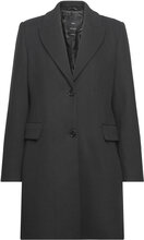Lapelled Straight-Cut Coat Outerwear Coats Winter Coats Black Mango