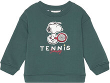 Snoopy Cotton Sweatshirt Sweat-shirt Genser Grønn Mango*Betinget Tilbud
