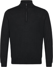100% Merino Wool Sweater With Zip Collar Tops Knitwear Half Zip Jumpers Black Mango