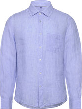 Classic Fit 100% Linen Shirt Tops Shirts Linen Shirts Blue Mango