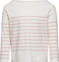 Striped Long Sleeves T-Shirt Tops T-shirts Long-sleeved T-Skjorte Pink Mango