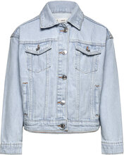 Pocketed Denim Jacket Outerwear Jackets & Coats Denim & Corduroy Blue Mango