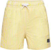 Stripes Print Swimsuit Badshorts Yellow Mango