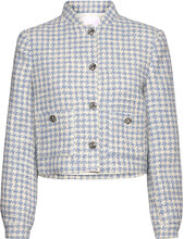 Tweed Jacket With Metal Buttons Outerwear Jackets Light-summer Jacket Blue Mango