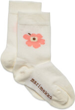 Makeinen Unikko Socks & Tights Socks Creme Marimekko*Betinget Tilbud