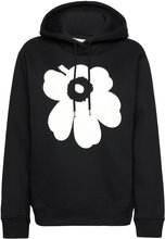 Runoja Unikko Placement Tops Sweatshirts & Hoodies Hoodies Black Marimekko