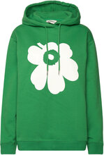 Runoja Unikko Placement Tops Sweatshirts & Hoodies Hoodies Green Marimekko