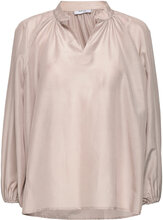Farrah Cotton Silk Blouse Bluse Langermet Beige Marville Road*Betinget Tilbud