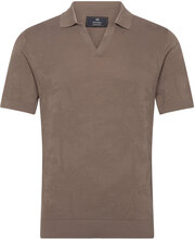 Mapolo V Heritage Tops Knitwear Short Sleeve Knitted Polos Brown Matinique