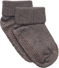 Wool Socks - Anti-Slip Strømper Non-slip Brown Melton