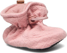 Cotton Jaquard Slippers Shoes Baby Booties Pink Melton