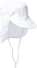 Cap W/Neck - Solid Colour Accessories Headwear White Melton