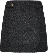 Tweed Mini Skirt Kort Nederdel Black Michael Kors