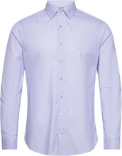 Performance Fine Stripe Slim Shirt Tops Shirts Business Blue Michael Kors
