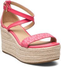 Serena Wedge Espadrille Sandal Med Hæl Espadrilles Rosa Michael Kors*Betinget Tilbud