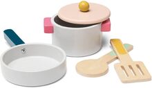 Micki Grytset I Trä Toys Toy Kitchen & Accessories Toy Kitchen Accessories Multi/mønstret Micki Leksaker*Betinget Tilbud
