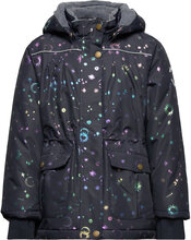 Polyester Girls Jacket - Glitter Outerwear Jackets & Coats Winter Jackets Marineblå Mikk-line*Betinget Tilbud