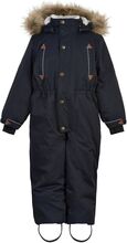 Twill Nylon Junior Suit Outerwear Coveralls Snow/ski Coveralls & Sets Marineblå Mikk-line*Betinget Tilbud
