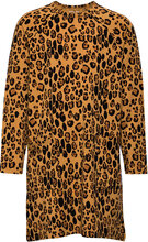 Basic Leopard Ls Dress Dresses & Skirts Dresses Casual Dresses Long-sleeved Casual Dresses Brun Mini Rodini*Betinget Tilbud