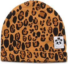 Basic Leopard Beanie Accessories Headwear Hats Beanie Beige Mini Rodini