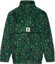 Leopard Fleece Zip Pullover Outerwear Fleece Outerwear Fleece Jackets Grønn Mini Rodini*Betinget Tilbud
