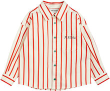 Stripe Twill Shirt Tops Shirts Long-sleeved Shirts Red Mini Rodini