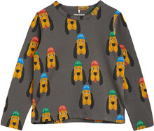 Bloodhound Aop Ls Tee Tops Sweatshirts & Hoodies Sweatshirts Grey Mini Rodini
