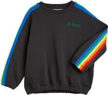 Rainbow Stripe Sweatshirt Sweat-shirt Genser Svart Mini Rodini*Betinget Tilbud