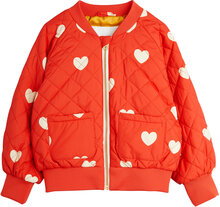 Hearts Aop Baseball Jacket Bomberjakke Red Mini Rodini