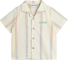 Stripe Y-D Woven Ss Shirt Tops Shirts Short-sleeved Shirts Cream Mini Rodini