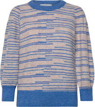 Marilou 3/4 Sleeve Knit Pullover Tops Knitwear Jumpers Blue Minus