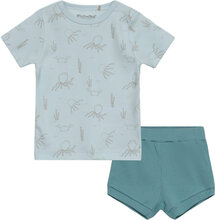 2-Piece Set Sets Sets With Short-sleeved T-shirt Blue Minymo