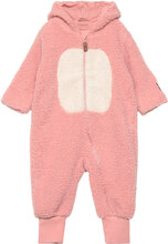 Suit Ls Boucle W. Lining Outerwear Fleece Outerwear Fleece Coveralls Pink Minymo