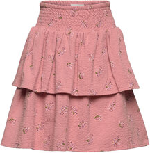 Skirt Aop W. Scrunchie W. Lin. Dresses & Skirts Skirts Midi Skirts Pink Minymo