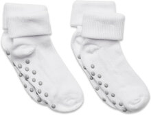 Baby Rib Sock W. Abs Strumpor Non-slip White Minymo