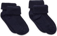 Baby Rib Sock W. Fold Socks & Tights Baby Socks Black Minymo