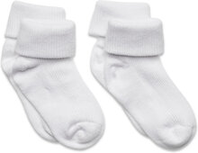 Baby Rib Sock W. Fold Socks & Tights Baby Socks White Minymo