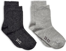 Ankle Sock W. Lurex Sockor Strumpor Grey Minymo