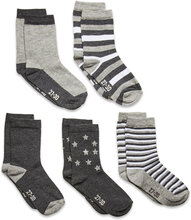 Sock W. Pattern Sockor Strumpor Grey Minymo