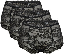 Lace Maxi 3-Pack Lingerie Panties High Waisted Panties Svart Missya*Betinget Tilbud