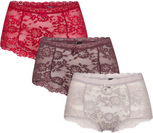 Lace Maxi 3-Pack Lingerie Panties High Waisted Panties Rosa Missya*Betinget Tilbud