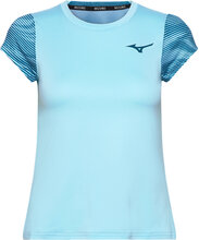 Charge Printed Tee Tops T-shirts & Tops Short-sleeved Blue Mizuno