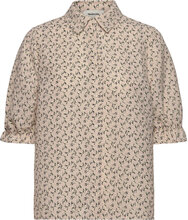Chrissymd Print Shirt Tops Shirts Short-sleeved Beige Modström